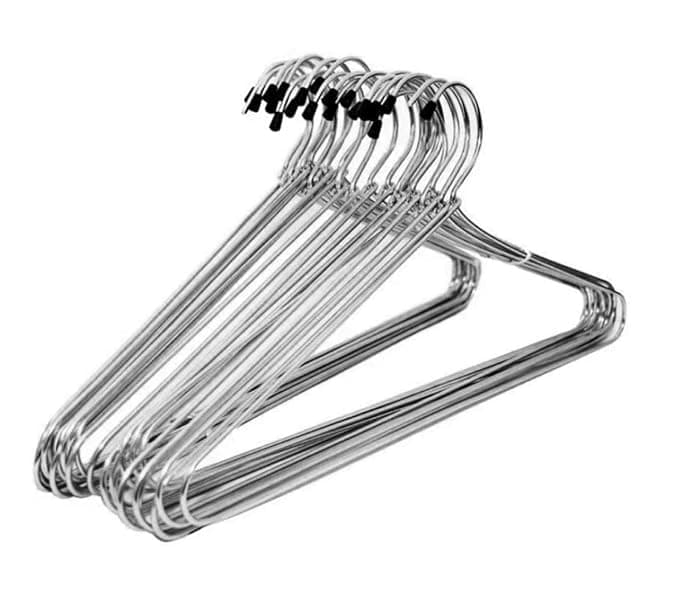 Creta Strong and Comfortable Steelwith Plastic Coating Hanger for Hanging Saree Kurta Pant Steel Pack of 12