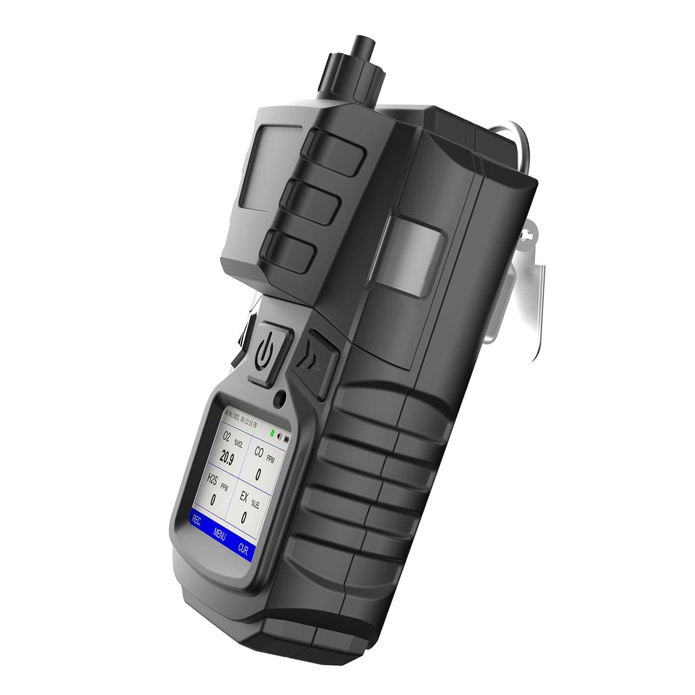 Gas Detector with Pump 4 Gas Monitor Multi Gas Detector CO EX O2 H2S Monitor 3000mAh Rechargeable 4 Gas Monitor with Calibration Kit Portable LCD Display with Clip Sewer Gas Detector 4 Gas Meter