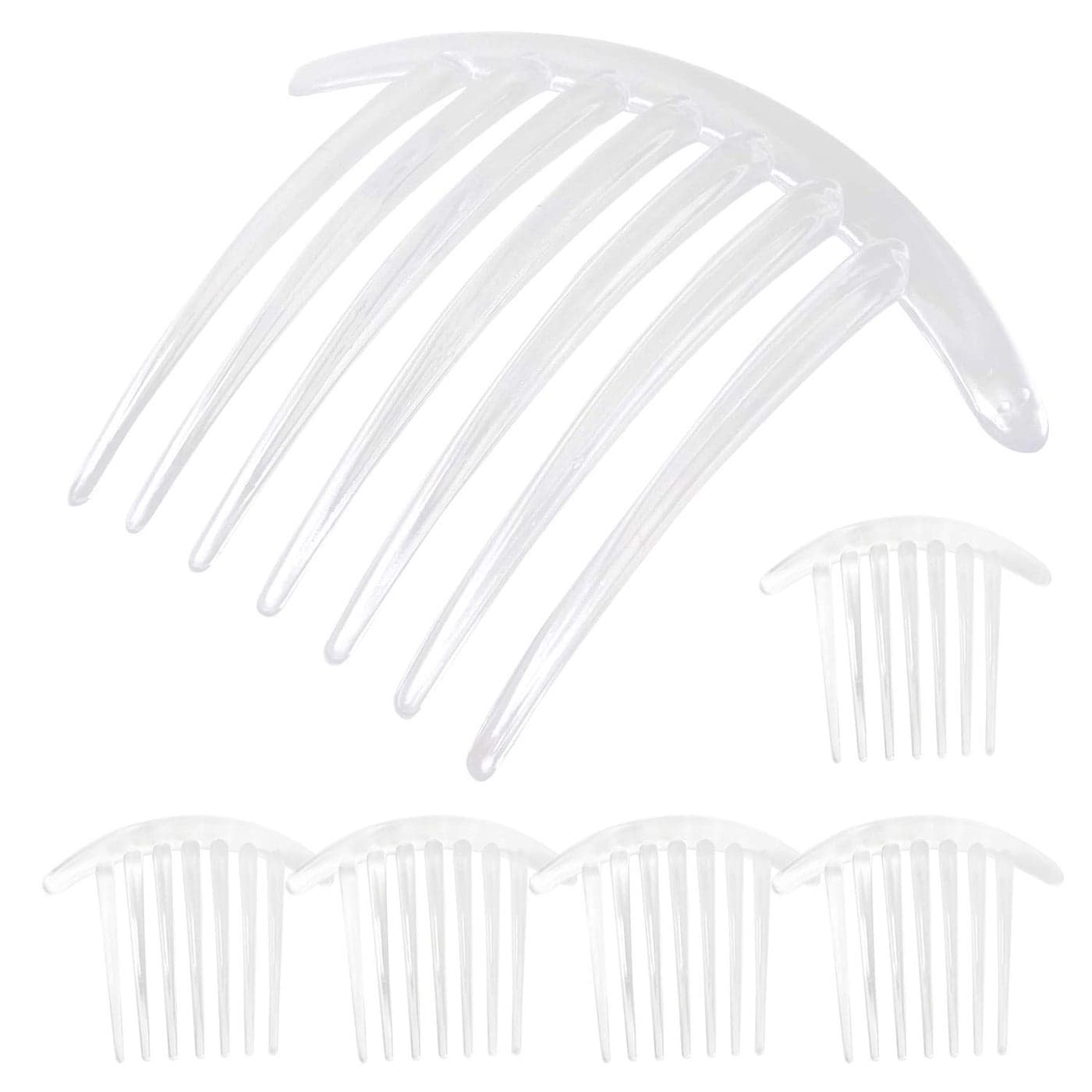 Honbay 6PCS Plastic 7 Tooth French Twist Combs Hair Side Combs Clips Accessory for Women and Girls 4Inch