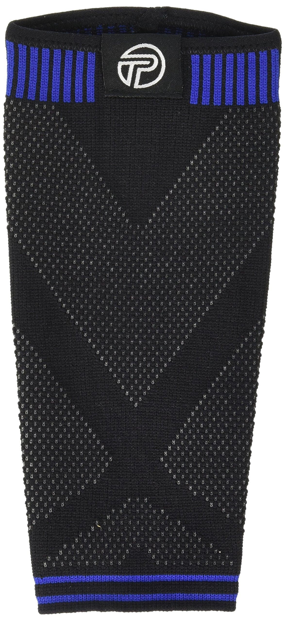 Pro-Tec Athletics 3D Flat Premium Calf Sleeve, Black/Blue, Large, Advanced Flat Knit Technology for Custom Fit, Breathable, Multi-Directional Stretch for Support, Medical Grade Compression, Large