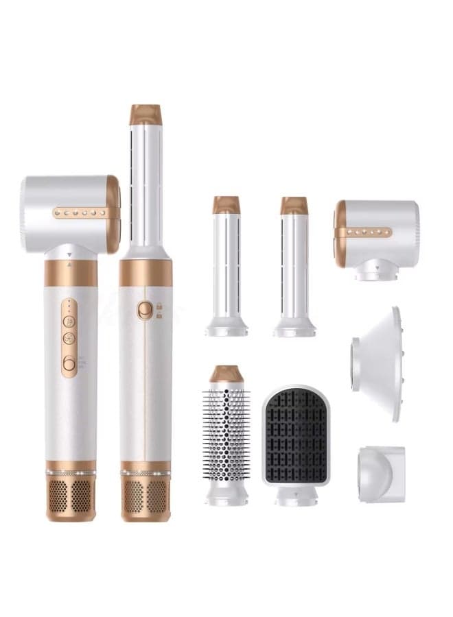 7 in 1 white Hair Styler Brush & Hair Dryer, Hair Curler,Hot Air Brush Set,110000 RPM High Speed Multi Styler Hair Straightener,Automatic Curling hair for Fast Drying Curling Volumizing Straightening