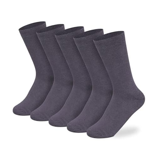 Supersox Regular Length School Uniform Socks for Kids | Breathable Cotton | Anti-Odour & Moisture Absorbent | Durable Welt for All-Day Comfort | Grey | 11 to 12 Years | Pack of 5