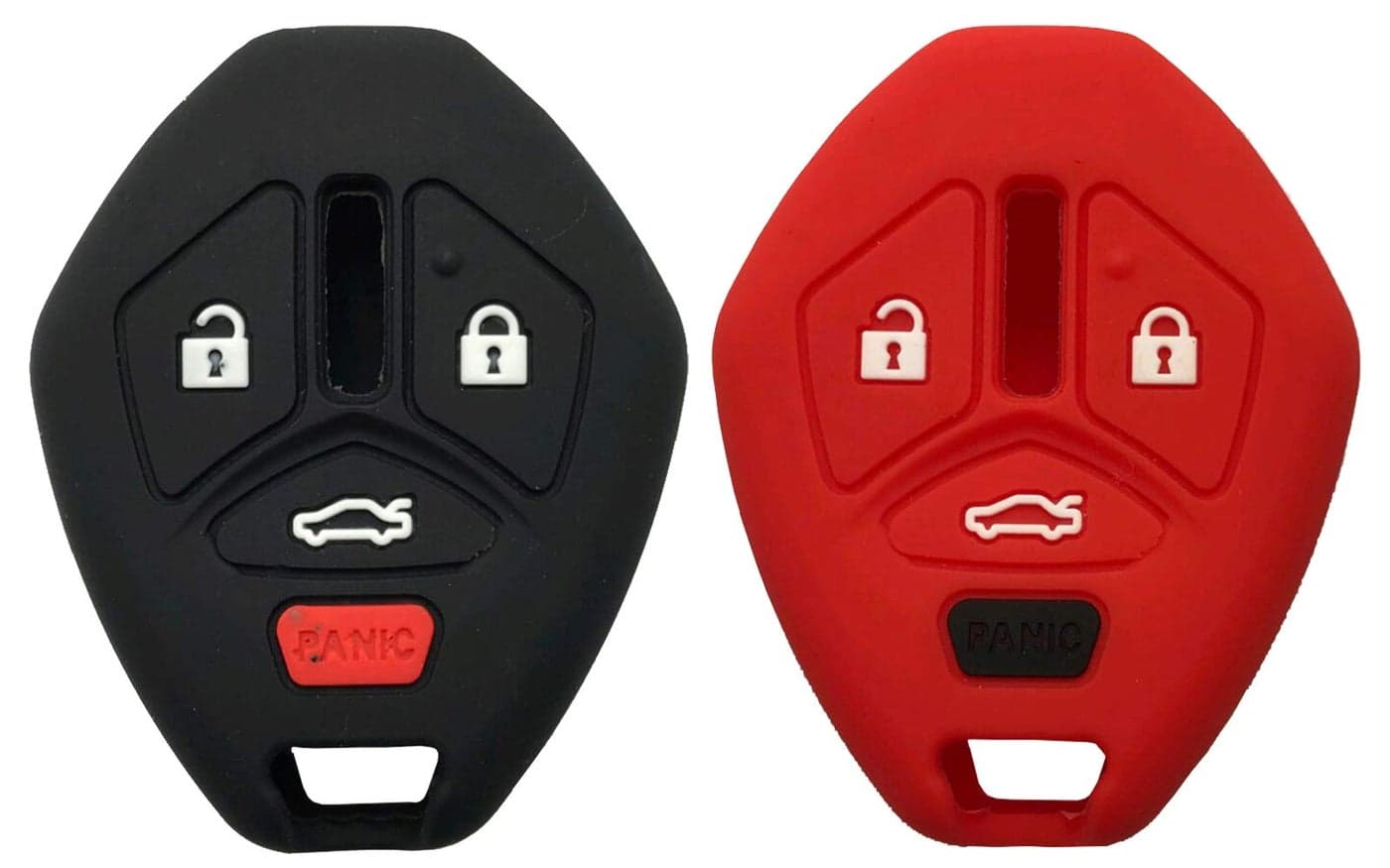 Grakest Silicone Protector Key Fob Cover Case fit for Mitsubishi Eclipse Lancer Outlander Galant Endeavor Keyless Entry Key Fob Glove Black Red