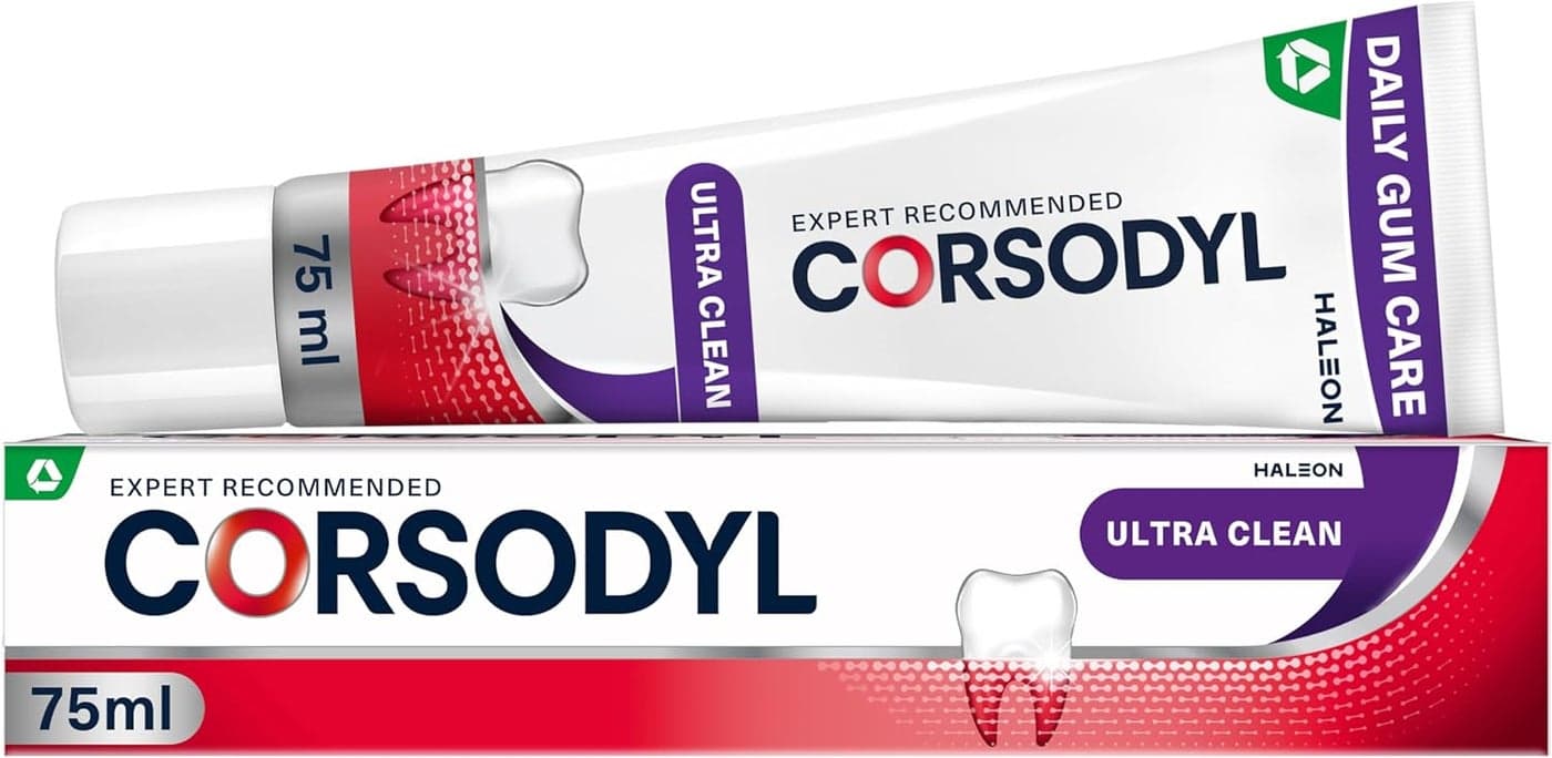 Corsodyl Toothpaste Ultra Clean Daily Gum Care Help Stop and Prevent Bleeding Gums 75ml