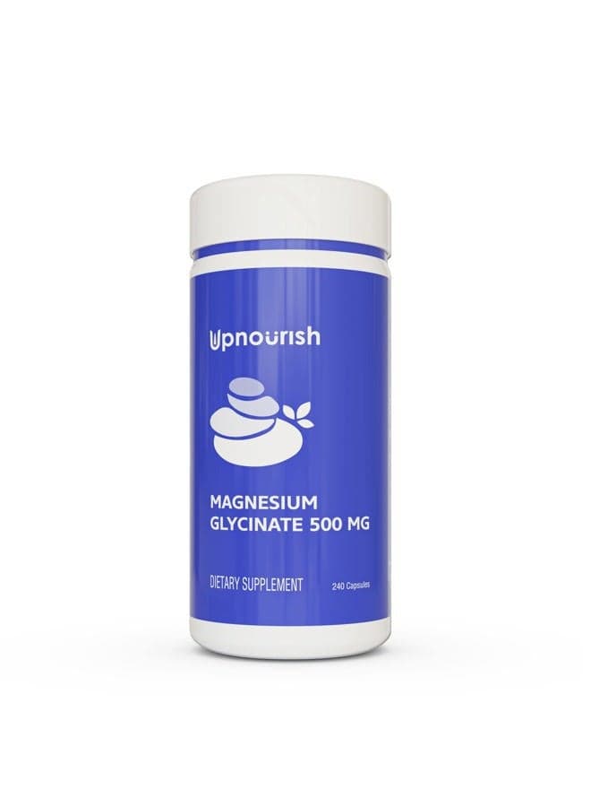 Magnesium Glycinate Chelate 500mg Capsules - Highly Absorbable Chelated Magnesium - Pure Magnesium Supplement for Sleep & Calm Support, Nervous, Muscle & Bone Health