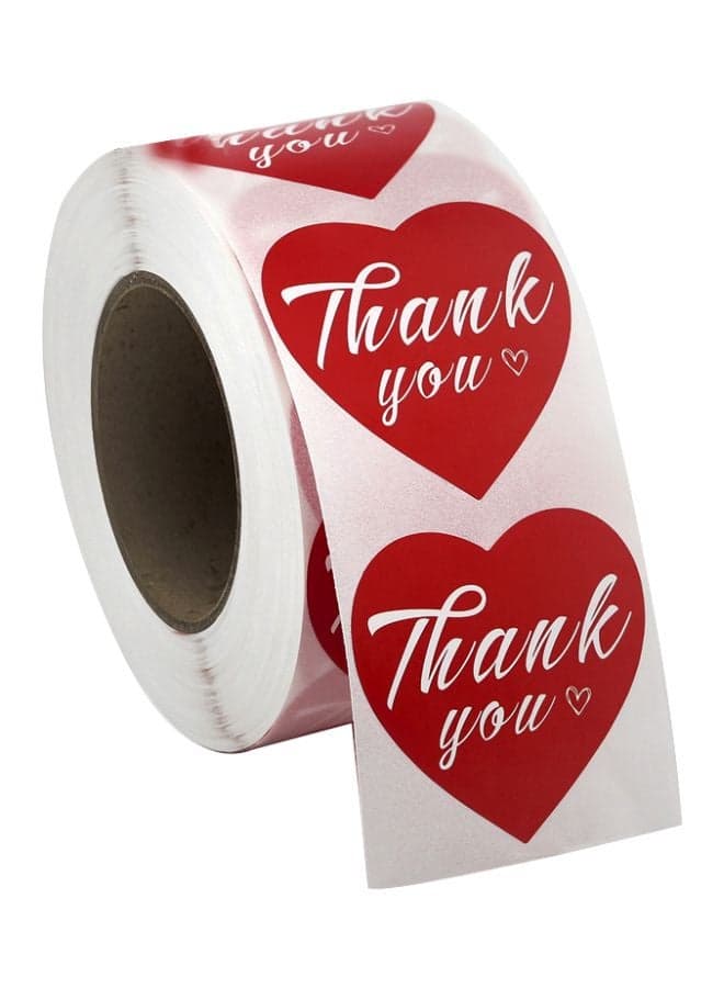1.5 Inch Heart Shaped "Thank You"Stickers,Rolls for Small Business/ for Healthcare Heroes,Large Self-Adhesive Sealing Stickers Labels
