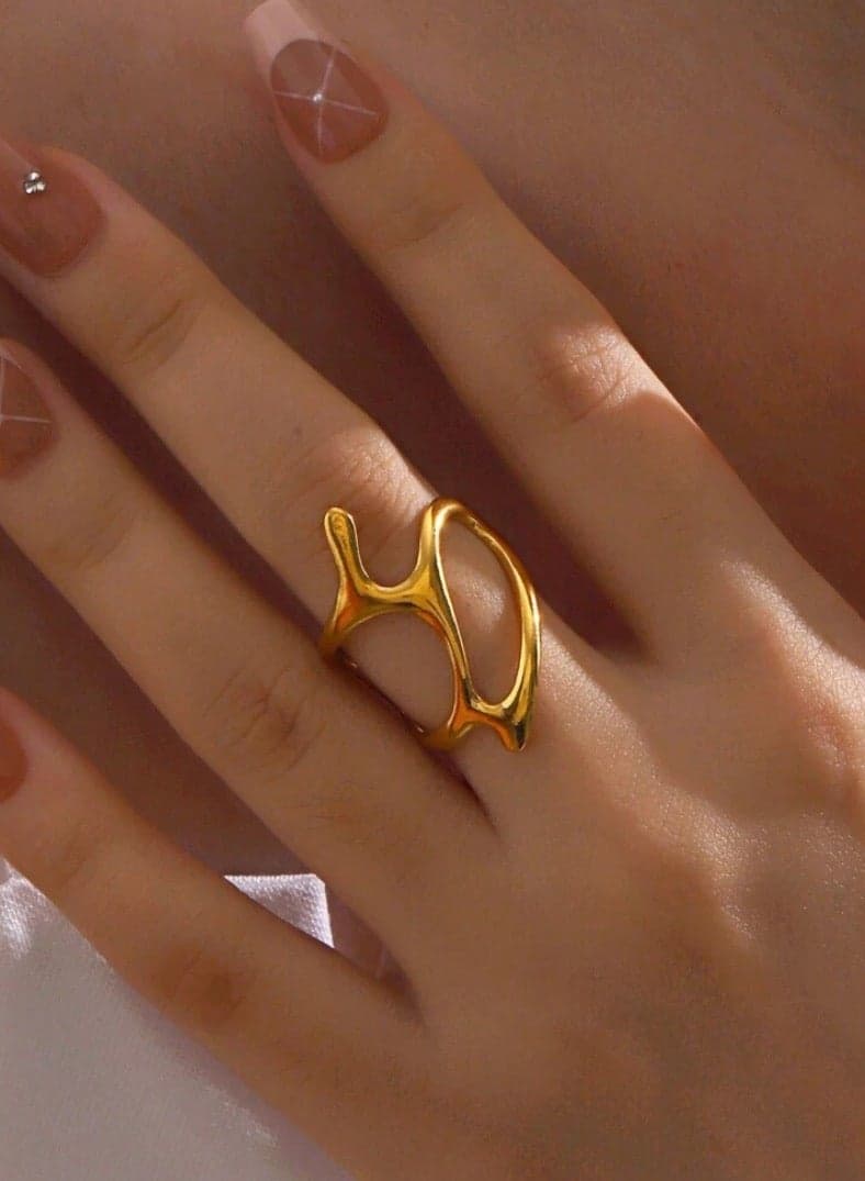 18k Gold Plated Stainless Steel Ring For Women