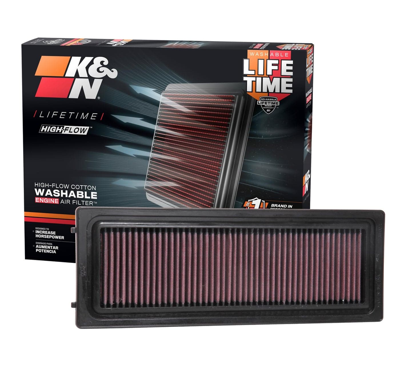 KN HighFlow Original Lifetime Engine Air Filter Increase Power Premium Washable Compatible with 20162024 Alfa Romeo Giulia Stella Stelvio 333071