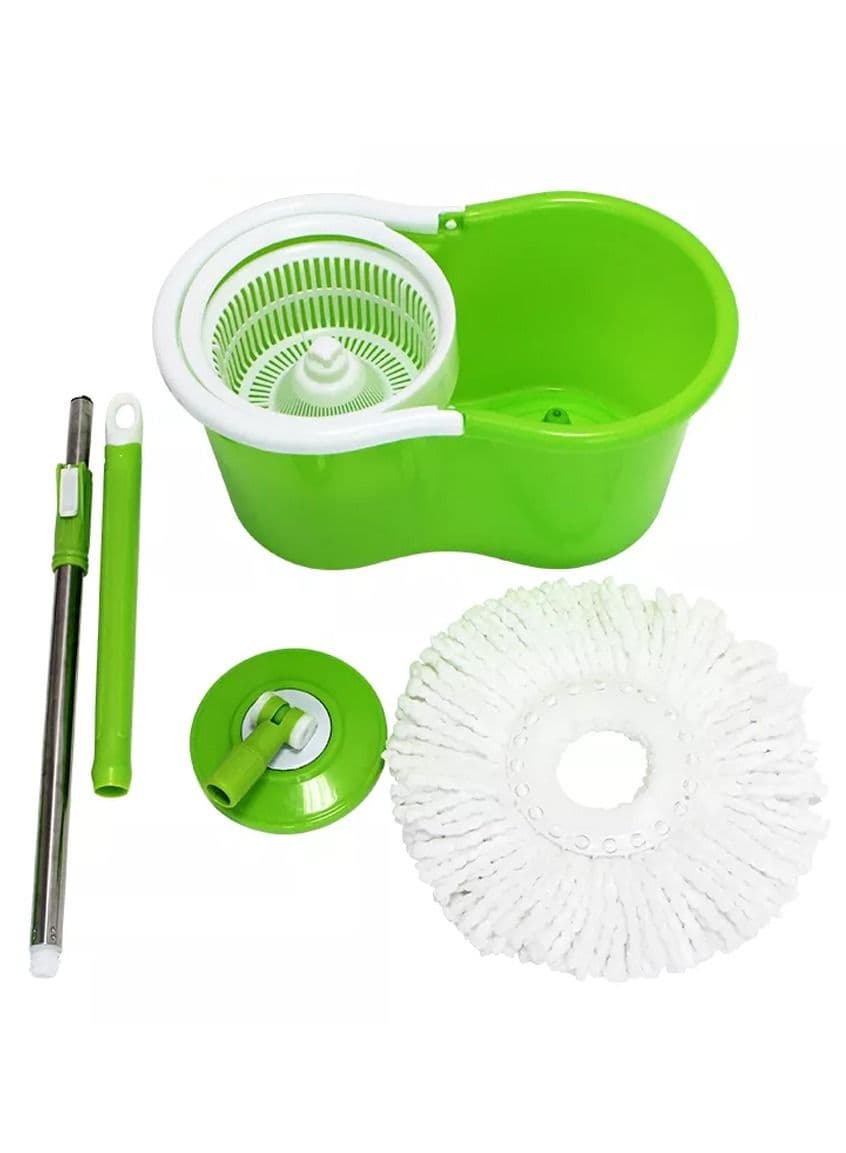 360° Rotating Mop With Bucket Dual Mop Heads Use Squeeze Rotating Mop To Quickly Dispensing Rag Floor Mop And Washing Floor Mop Green