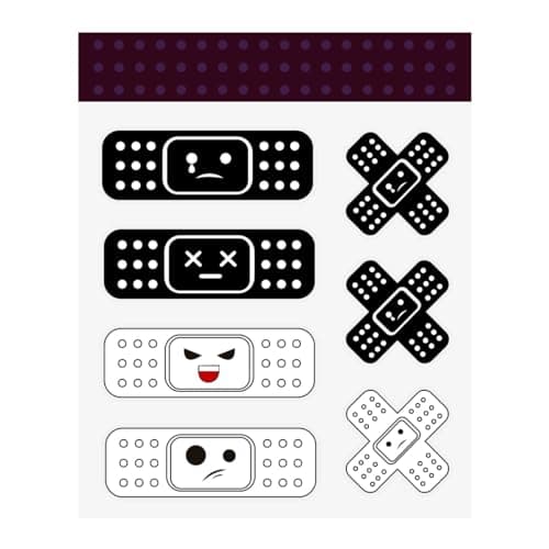 Yourkar Car Bandage Decal, Funny Cute Auto Cartoon Bandage Stickers with 2 Shapes, Waterproof Decorative Band Sticker Universal for Most Vehicles, Car Accessories for Decor (Black)