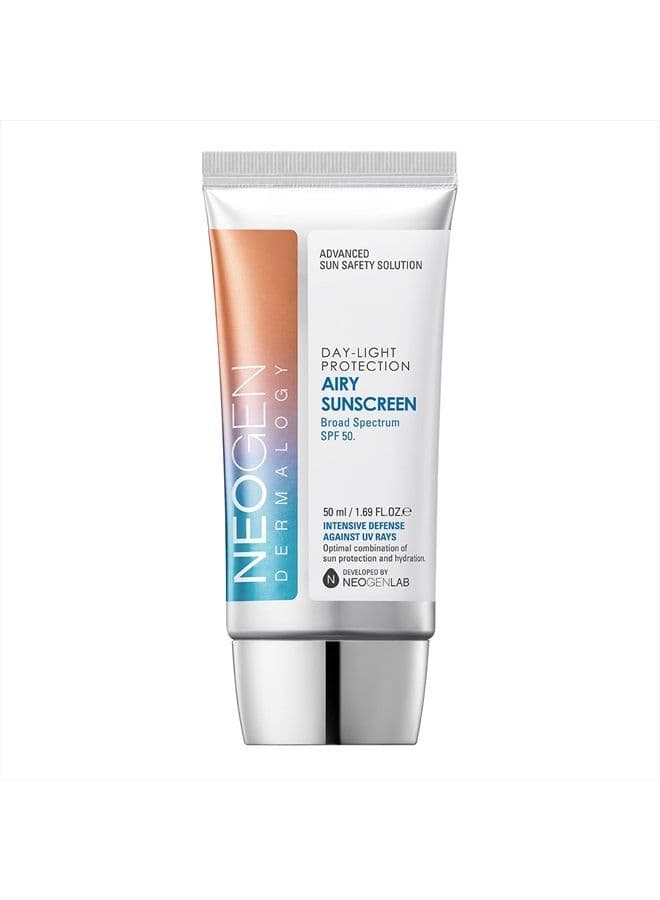 UVA/UVB SPF50 Day-Light Protection Airy Sunscreen - Essence-type Moisturizing Weightless Sunscreen with No White Cast - 1.69 oz / 50 ml