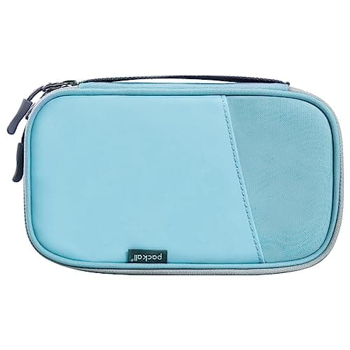 pack all Pencil Pen Case Portable Pencil Pouch with Zipper Compact Stationery Bag Makeup Bag Pencil Bag for Home Office Blue