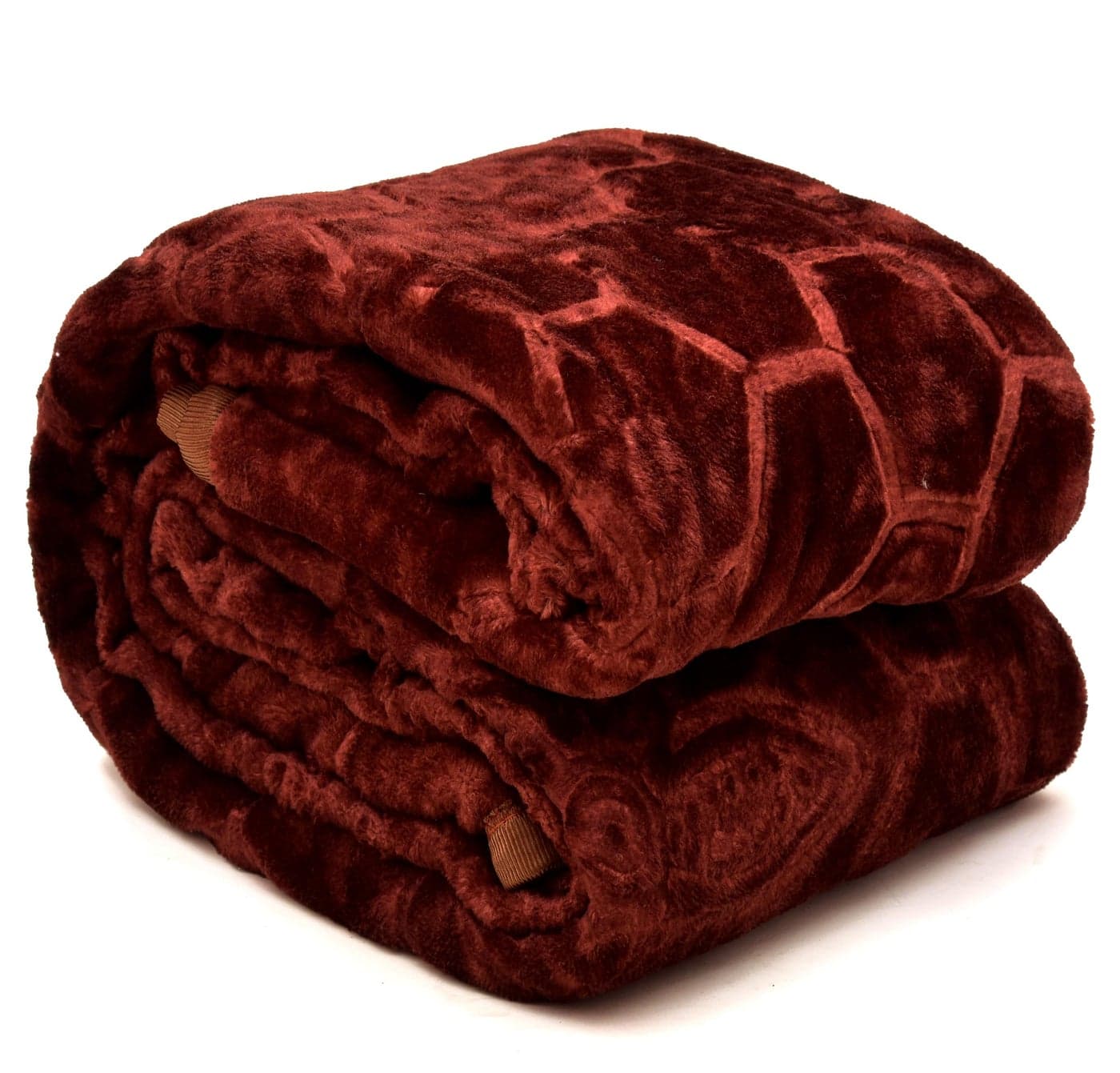 BENAVJI Mink Floral Embossed Super Soft AC Bed Velvet for Winter Blanket (Single, Brown)