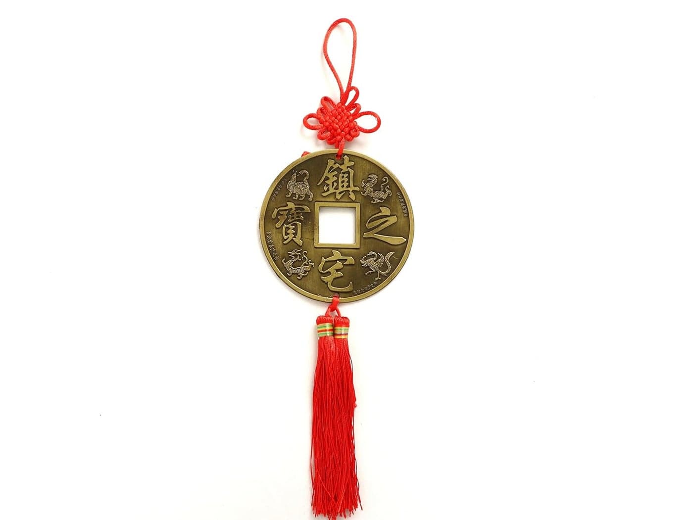The Spiritual Living Feng Shui Big Metal Coin Wall Hanging II Coins Wall Hanging for Luck II Car Dashboard Hanging Ornament II Chinese Coin Wall Hanging for Abundant Blessings
