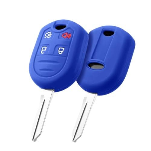 ELOHEI Key Fob Cover for Ford,Premium Soft Full Protection Car Key Case for Ford Explorer 2001-2015 Mustang 2005-2014 Expedition Edge Focus 2006-2011 Lincoln Accessories(Blue)