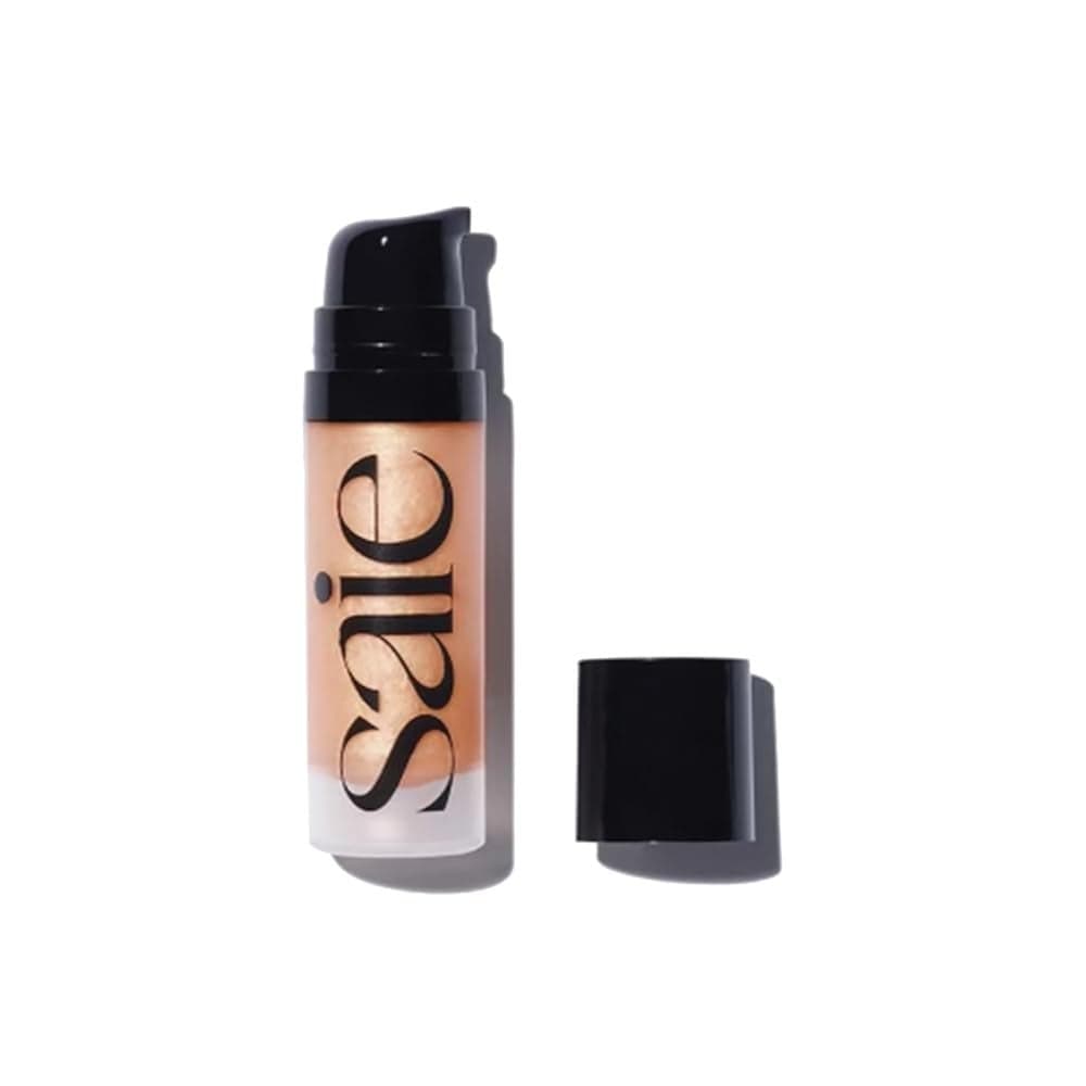 Saie Mini Glowy Super Gel Lightweight Illuminator Luminizer Makeup Primer for Glowing Skin Enriched with Vitamin C Hydrating Squalane Oil Sunglow 05 oz