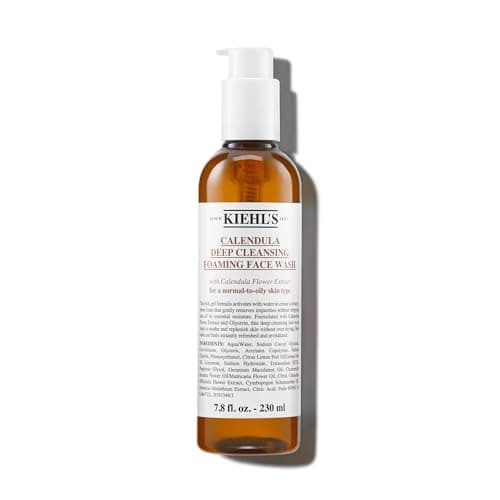 Kiehl's Calendula Deep Cleansing Face Wash, Balances Skin While Gently Removing Impurities, Soothing and Refreshing, Boosts Moisture Barrier for Soft-Feeling Skin, Paraben + Sulfate Free - 7.8 fl oz