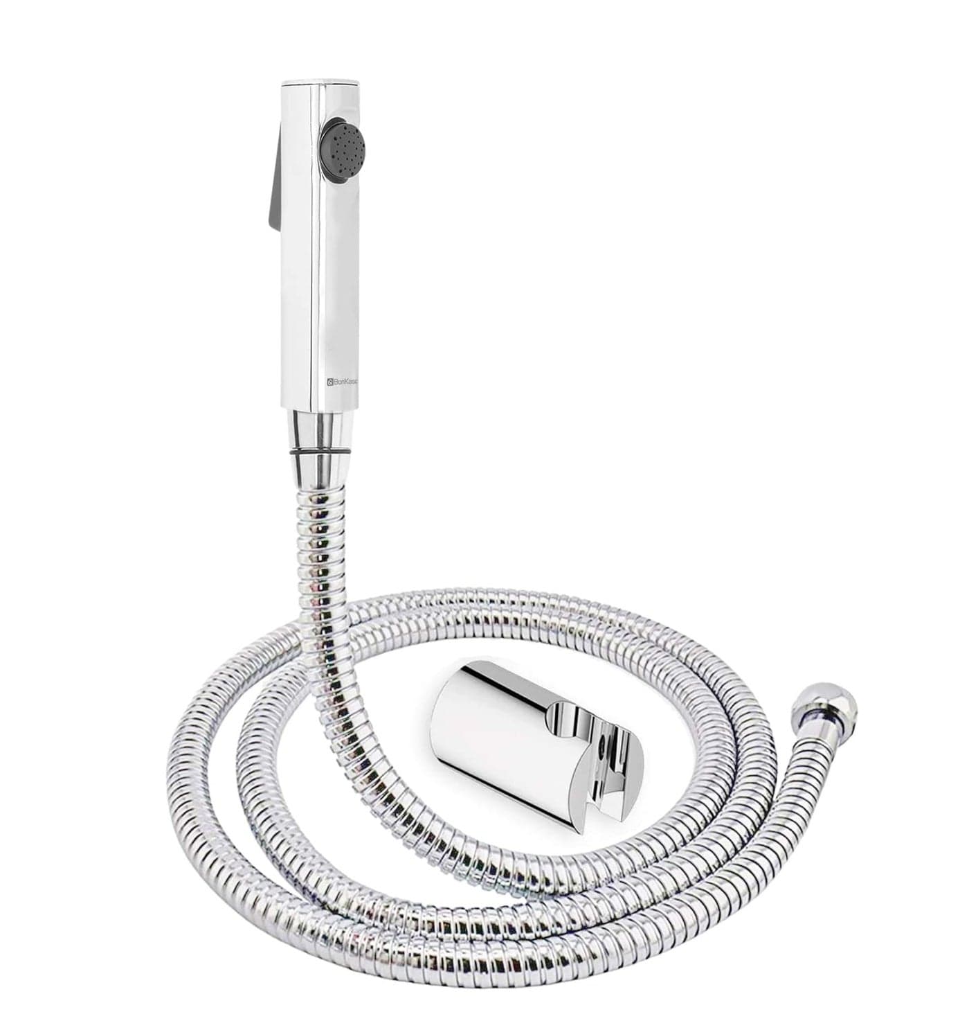 BonKaso HF-1045 ABS Plastic 360 Degree Swing Health Faucet with 1 Mtr Stainless Steel Flexible Hose Tube for Toilet, Chrome Finish - Jet Spray for Toilet (Pack of 1)