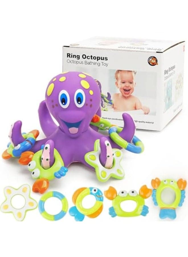 Baby Bath Toys, Octopus Bathtub Toys for Toddlers 1-3 Years Old, Floating Pool Games, Water Toys for Swimming, Ideal Birthday Gifts for Boys and Girls