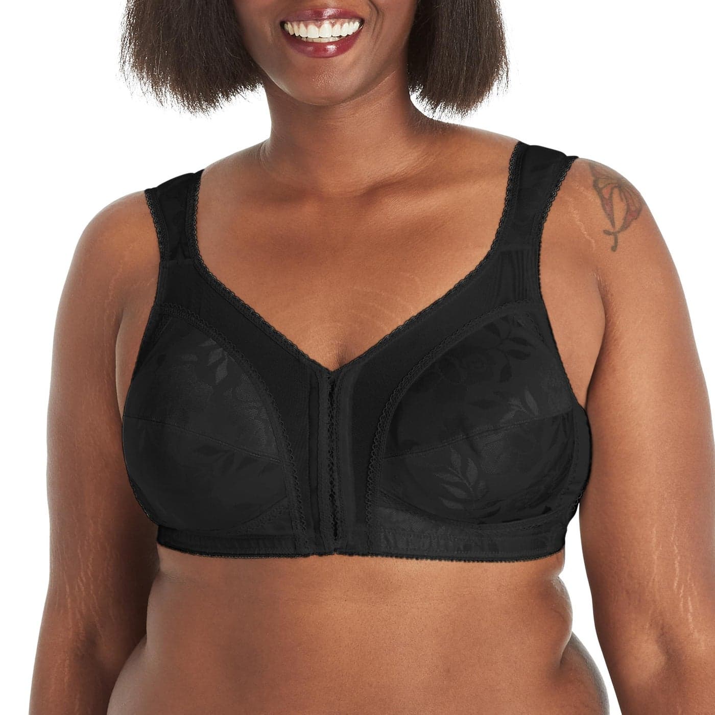 Playtex womens 18 Hour Front-close Wirefree W/ Flex Back Us4695 Full Coverage Bra, Black, 42D US