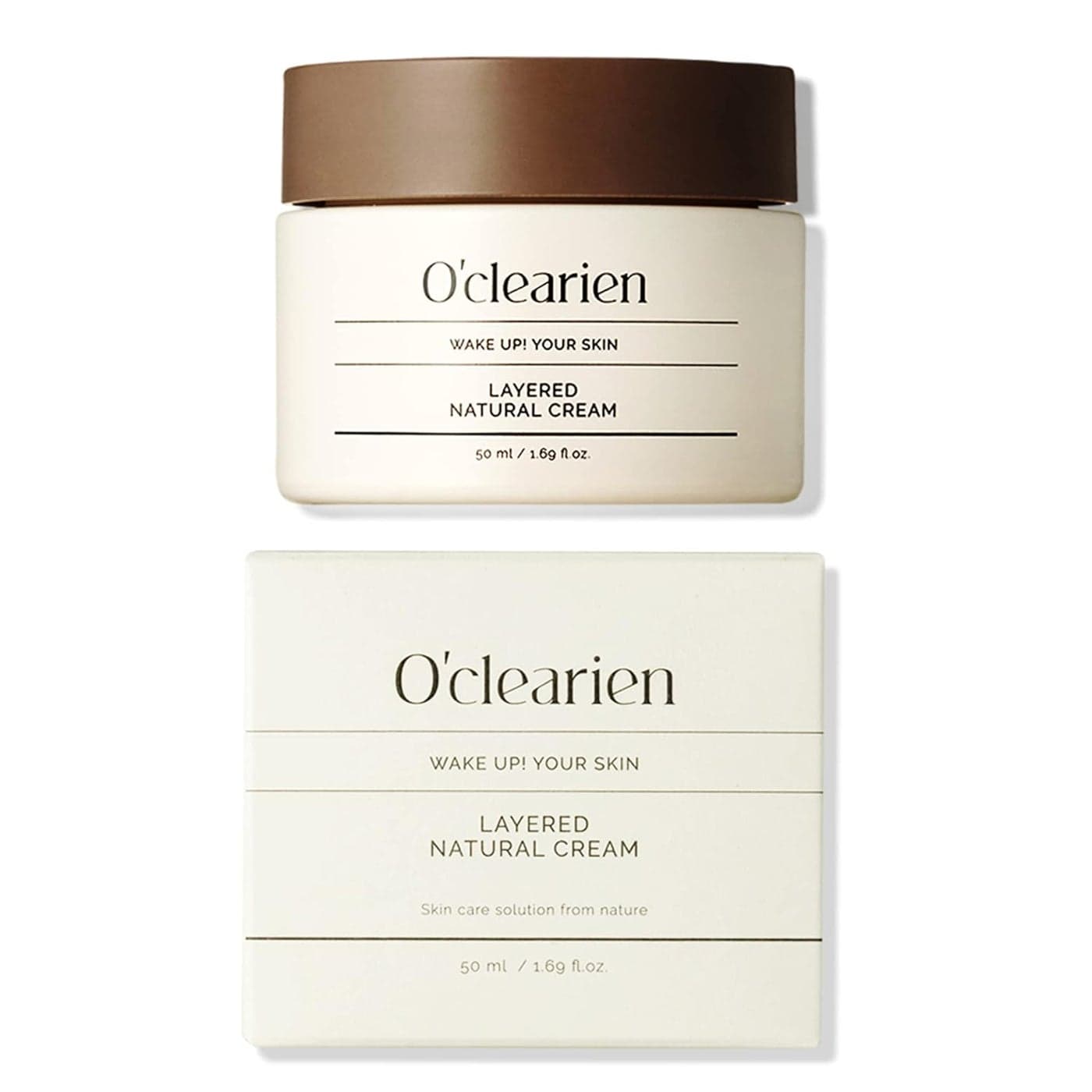 OCLEARIEN Layered Natural Cream For Face 169 floz Moisturizer cream with Hyaluronic Acid Antiaging Soothing NonIrritation for Sensitive Skin Nourishing Paraben Free