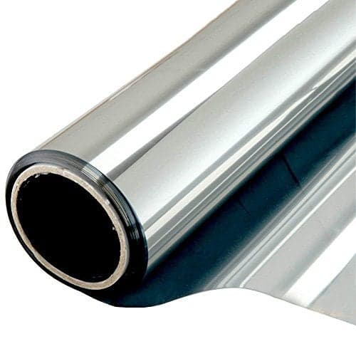 WPCTEV Window Film One Way Mirror Vinyl Daytime Privacy Static Cling Non-Adhesive Decorative Heat Control Anti UV Window Stickers for Home and Office Silver 6 Mil 29.5 Inch x 13.1 Feet