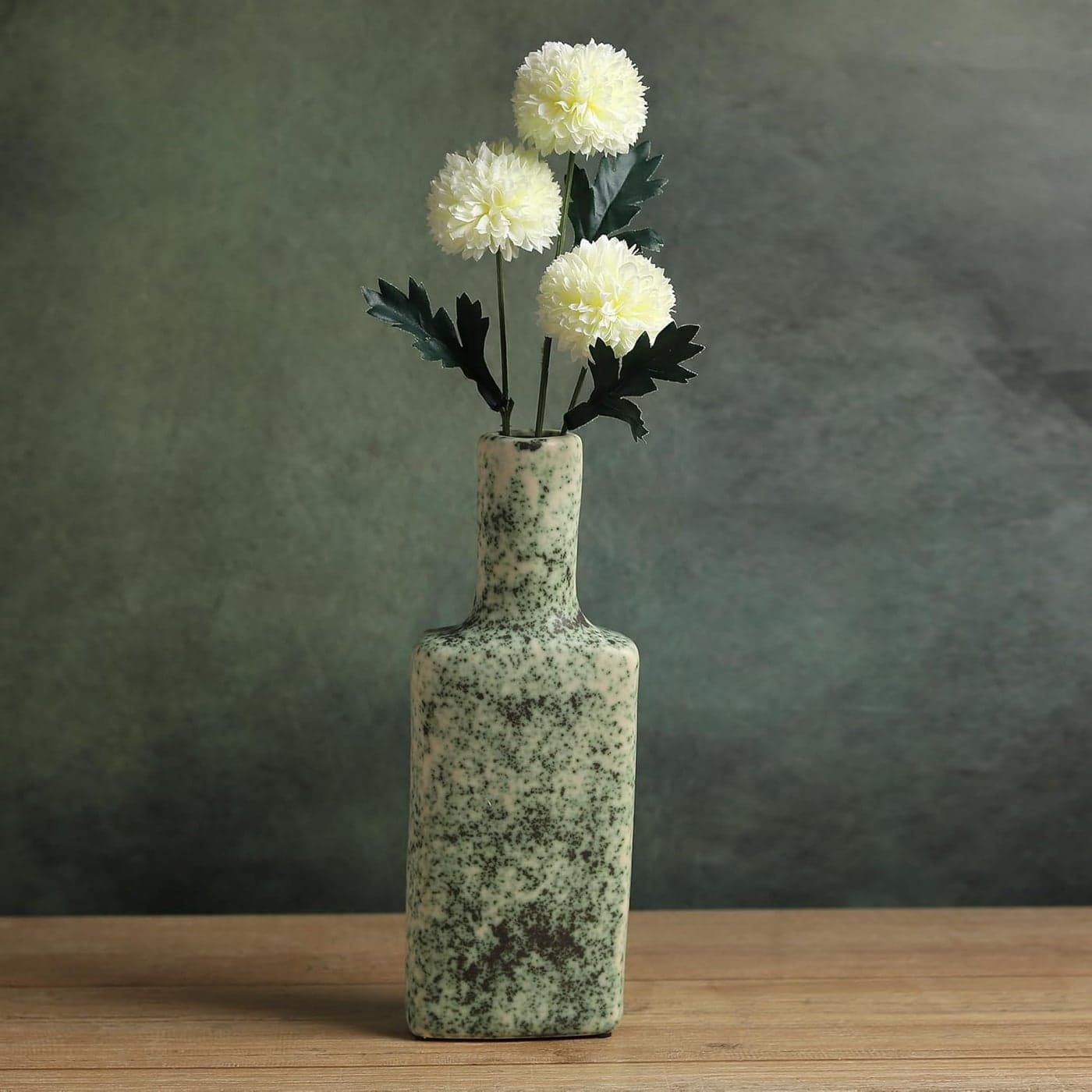 Habere IndiaAll The Cultures Fabricating India Ceramic Flower Vase Flower Vases for Home Decor Flower Pot for Living Room Home Decor Items Vase for Living Room M L95xW95xH27 CM