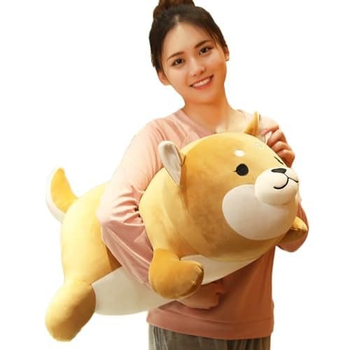 ERDAO Shiba Inu Plush PillowSoft Corgi Stuffed Animals Toy Cute Sleeping Puppy Doll Gifts for Kids Round Eyes 295 inch