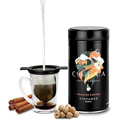 Cohoma Coffee Company Roasted Coffee: Cinnamon Hazelnut I Medium Roast, 250g (Free Pure Brew Filter) | No Additional Brewing Equipment Required I Made with 100% AA+ Grade Arabica Coffee