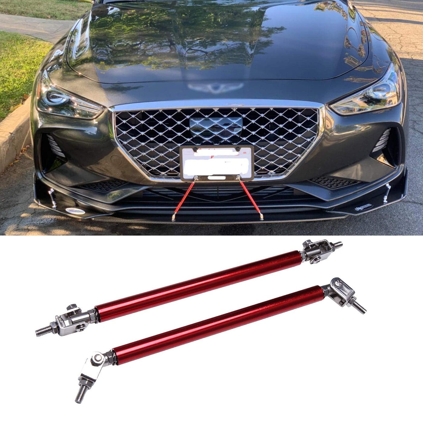 Rich Choices Adjustable 1013 Front Bumper Lip Splitter Diffuser Strut Rod Tie Bars Fit Most VehiclesRed