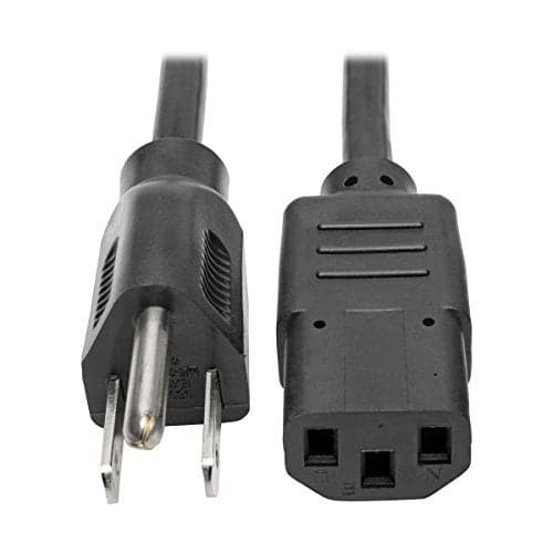 Tripp Lite Standard Computer Power Cord 10A,18AWG (NEMA 5-15P to IEC-320-C13) 15-ft.(P006-015),Black