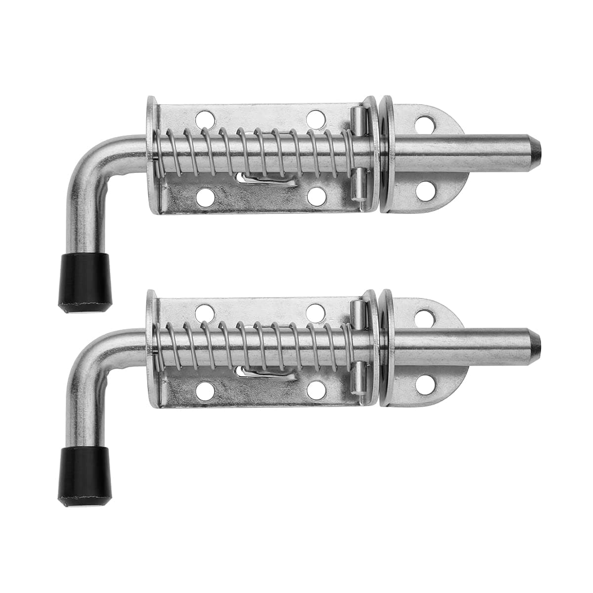 JQK Spring Loaded Latch Pin 304 Stainless Steel Barrel Bolt Thickened 2mm Door Lock 5 Inch Brushed Finished2 Pack HSB300P2
