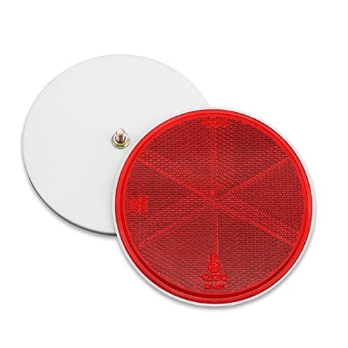 MFC PRO 2Pcs 4.2 Inch Round Warning Reflectors for Car Truck Bike Boat Dock Trailer Van Lorry Bus Caravan (Red, 108MM / Screw Mount)