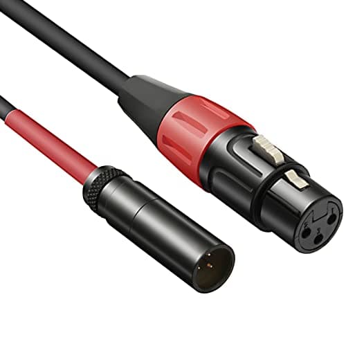JOMLEY Mini XLR Male to XLR Female Microphone Audio Cable for Blackmagic Pocket 4K Camera Video Assist 4K - 3.3ft