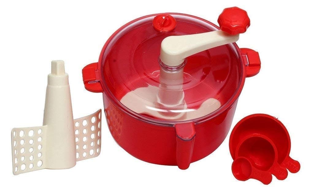 Purabelle Plastic Automatic Atta Roti Maker for Home RED Made in India