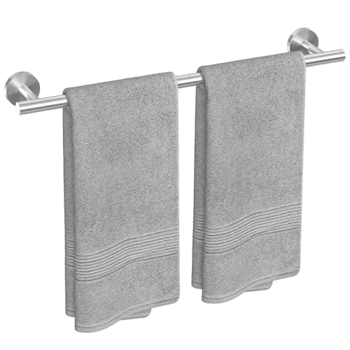 USHOWER Brushed Nickel Towel Bar, 24-Inch Towel Rack for Bathroom Wall Mounted, Thicken SUS304 Stainless Steel Towel Rod Modern Home Decor (Total Length 26-Inch)