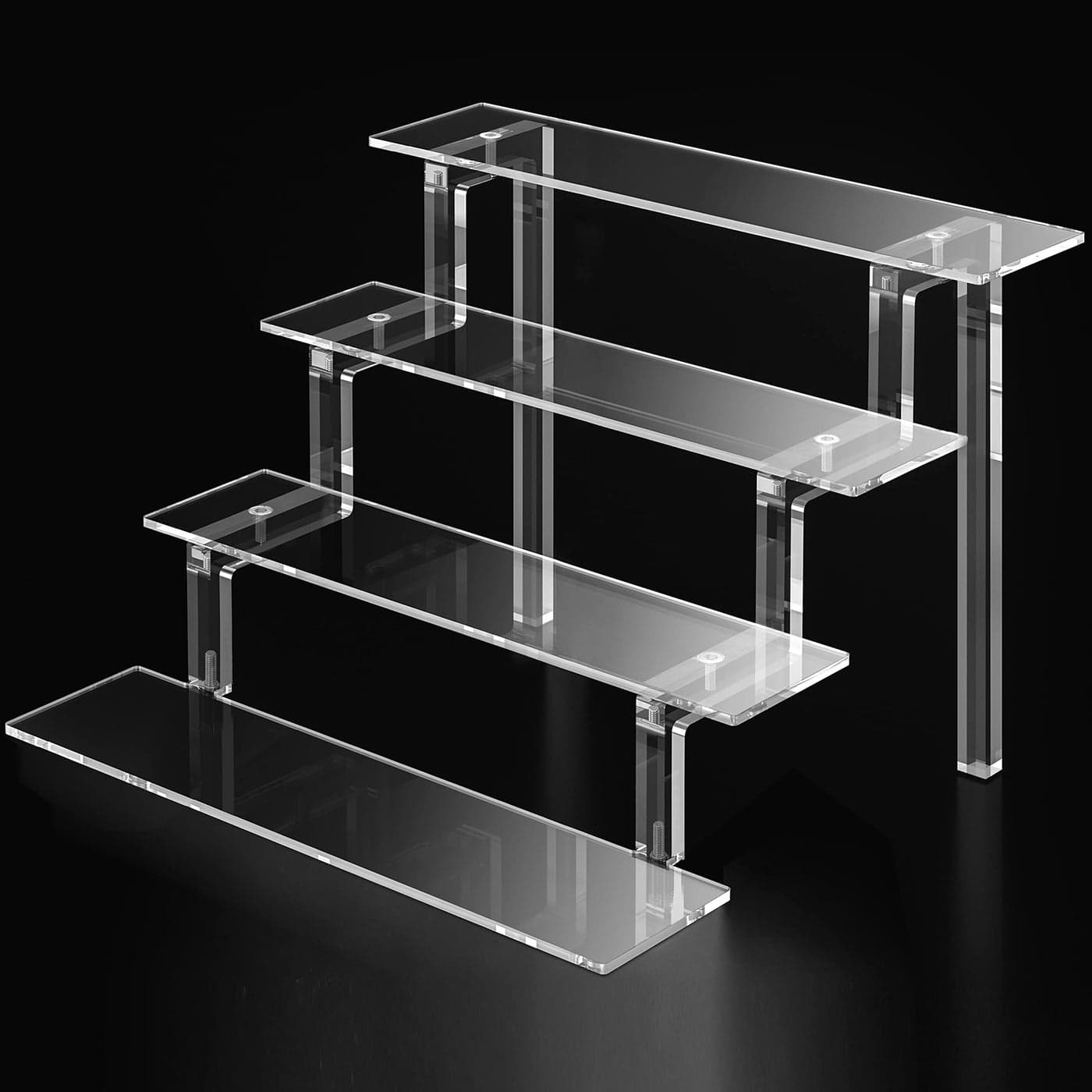 Kcrystenia Perfume Organizer 12 Acrylic Display Stand Shelf for Perfume Cologne Makeup Clear Display Shelves 4 Tier Acrylic Risers Cologne Stand for Wedding Party Birthday 1 Pack