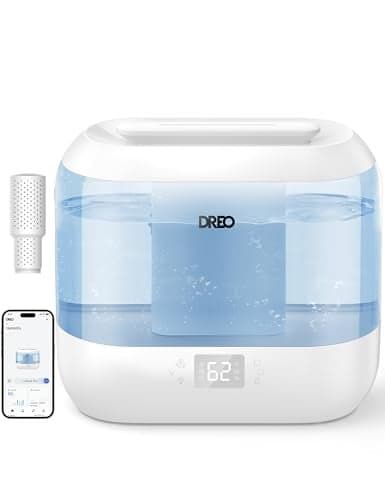 Dreo Humidifiers for Bedroom, Top Fill 4L Smart Cool Mist Humidifier with Oil Diffuser, Cartridge, Nightlight, 36H Runtime, Quiet Ultrasonic Humidifiers for Home, Baby Nursery, Plants, Office, HM311S