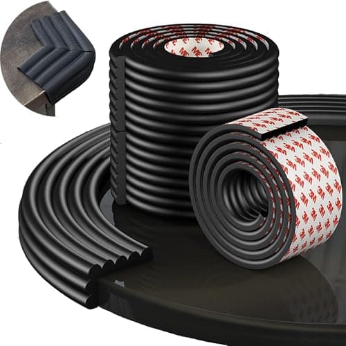 URBANMONK Foam Strip for Flat Edge Protector | Flat Edge Guard Safety Strip | Baby Proof Corner Guard | Baby Protector for Safety in Floor (Black, 2 Meter)
