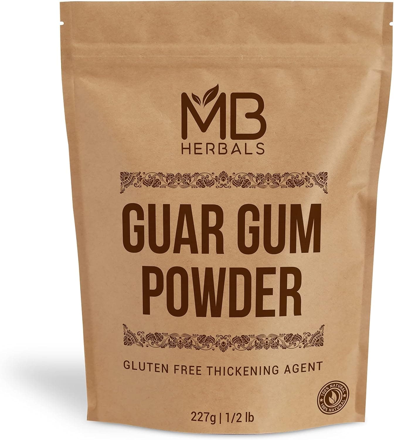 MB Herbals Guar Gum Powder - Gluten Free Thickening Agent for Soups, Sauces, Curries, and Ice Creams - 227g (8 oz)