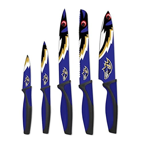The Sports Vault NFL Baltimore Ravens 5-Piece Kitchen Knife Set