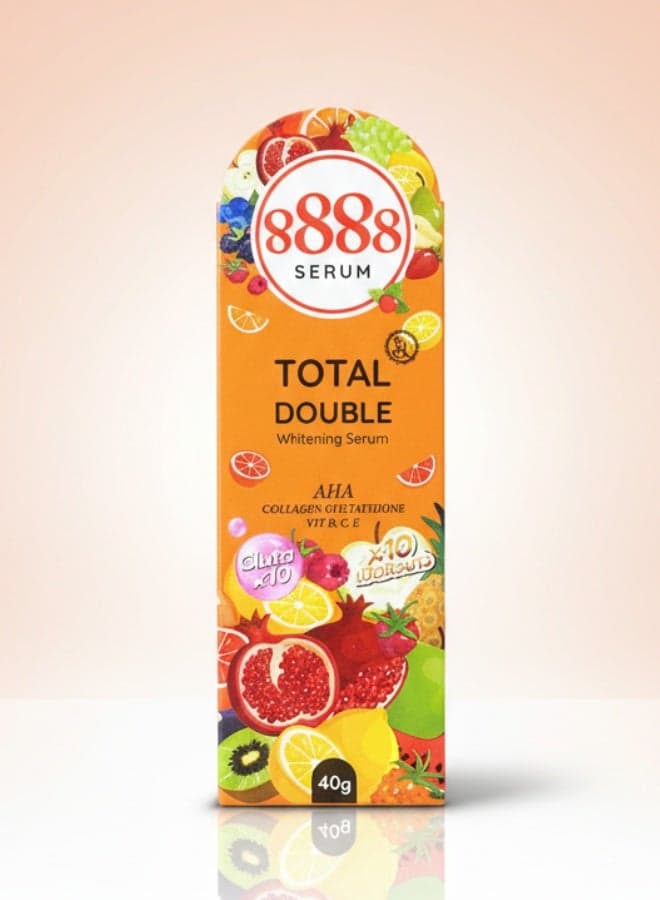 8888 Total Double Whitening Serum 40 g Brightening Moisturizing Face Serum with Vitamin C and Collagen for Glowing Skin