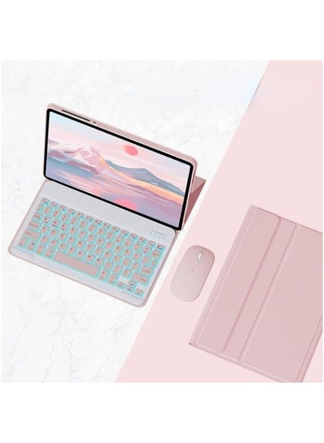 Backlit Keyboard Case Compatible with Lenovo Tab M9 Case 9 inch Released 2023, Detachable Wireless Keyboard Slim Leather Smart Cover with Mouse