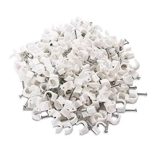 CARE 'N' TOUCH 100pcs Cable Clips with Steel Nails 12mm Cable Management for RG6, RG59, CAT6, RJ45 Cable Coax Cable, Ethernet Cable, TV Wire Cable, Telephone Cable, Led Starlight, Print Cable