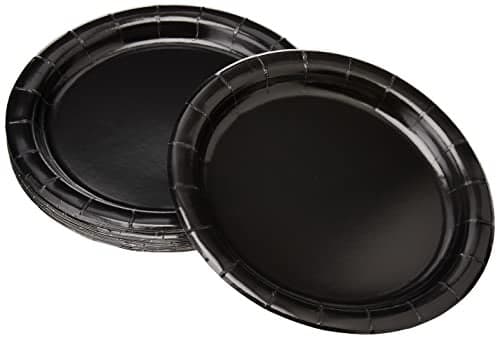 Solid Black Round Dessert Paper Plates - 7" (Pack of 20) - Elegant Party Plates for Appetizing Treats - Perfect for Birthdays & Events