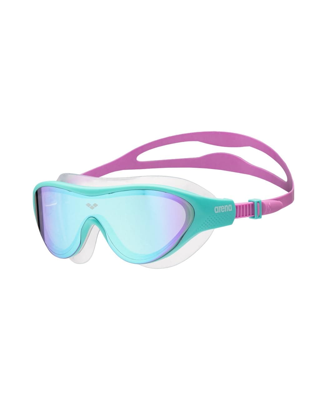 ARENA Unisex Kids Junior The One Mirror Swim Mask for Swimming Ages 6 to 12 Swim Goggles Girls and Boys Large Fit Polycarbonate Lens, Blue/Water/Violet