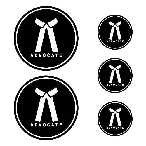 TWINSTER Advocate Lawyer Sign Logo Emblem Badge Sticker Pack of 5 (2 Big Stickers and 3 Small Stickers) Waterproof Vinyl Stickers Comaptible for Cars and Two Wheelers