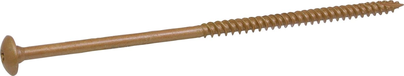 Power Pro 48092 Lag Screws 38 x 12 Star Drive Construction Lag Screws Rust Resistant Ceramic Coated Bronze 15pcs Box