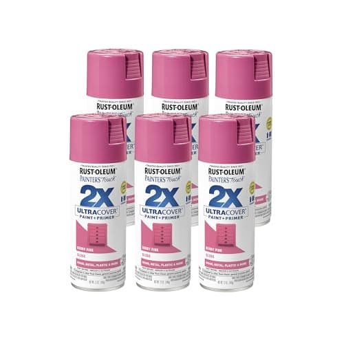 Rust-Oleum 249123-6PK Painter's Touch 2X Ultra Cover Spray Paint, 12 oz, Gloss Berry Pink, 6 Pack