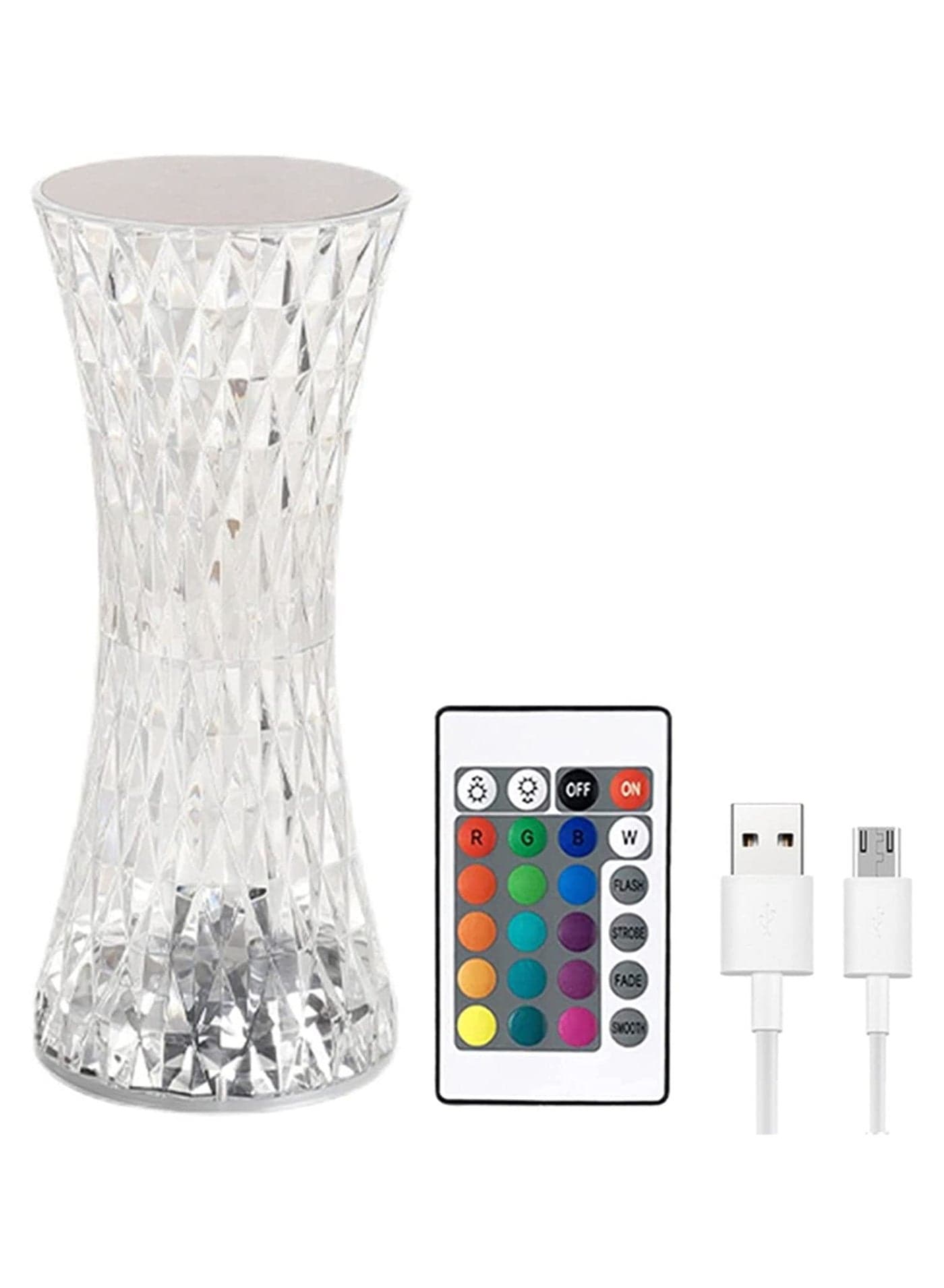 Crystal Lamp 6 Color Changing RGB Night Light Touch Lamp USB Romantic LED Rose Diamond Table Lamps
